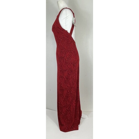 Vintage y2k 90s Cache Prom Formal Dress Glitter Maxi Fitted M Red Whimsical USA - Picture 5 of 16